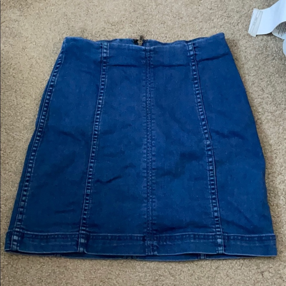 Free people jean mini skirt